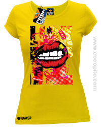 COCO Lips Harmony - Koszulka damska żółta 