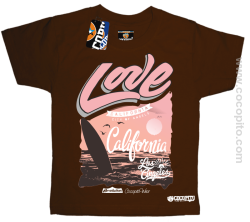 Love California Los Angeles City of Angels koszulka dziecięca brązowa