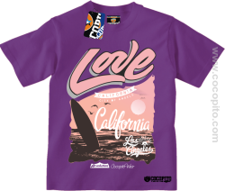 Love California Los Angeles City of Angels koszulka dziecięca fioletowa