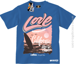 Love California Los Angeles City of Angels koszulka dziecięca niebieska
