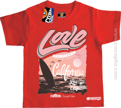 Love California Los Angeles City of Angels koszulka dziecięca czerwona