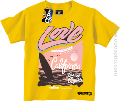 Love California Los Angeles City of Angels koszulka dziecięca żółta