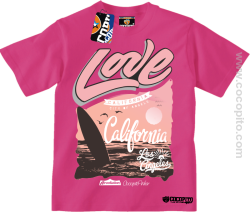 Love California Los Angeles City of Angels koszulka dziecięca różowa