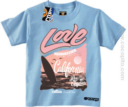 Love California Los Angeles City of Angels koszulka dziecięca błękitna