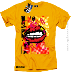 COCO Lips Harmony - Koszulka męska żółta 