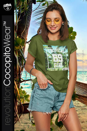TROPICAL Full Print Girl 69 Palms - koszulka damska