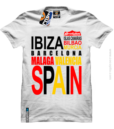 SPAIN Words Flag - Koszulka męska 