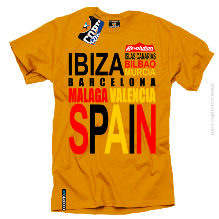 SPAIN Words Flag - Koszulka męska 