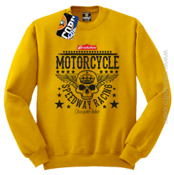 Motorcycle Crown Skull Speedway - Bluza męska standard bez kaptura żółta 