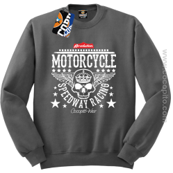 Motorcycle Crown Skull Speedway - Bluza męska standard bez kaptura szara 