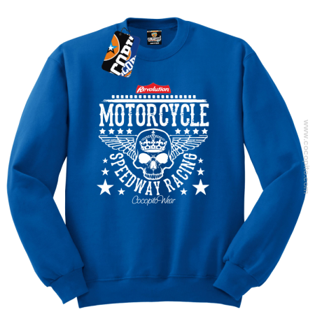 Motorcycle Crown Skull Speedway - Bluza męska standard bez kaptura 