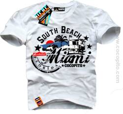 Miami South Beach Florida COCOPITO Wear - Koszulki Męskie WHITE