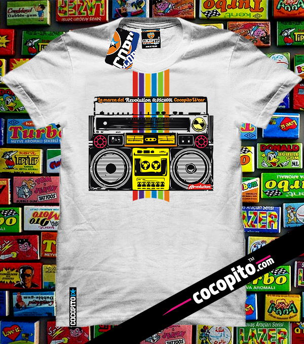 old tape recorder tshirt white cocopito