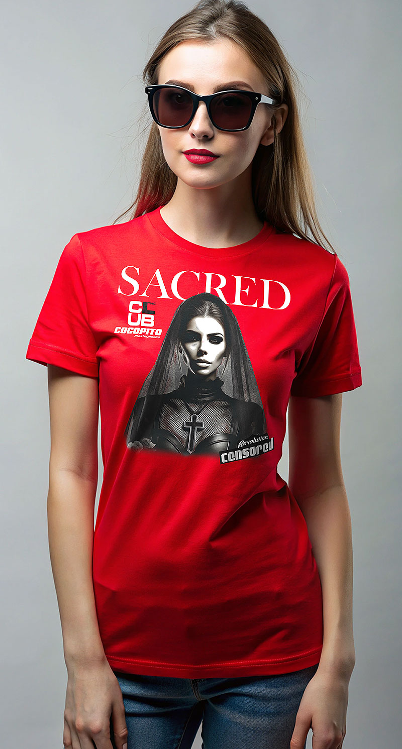 Sacred Club Censored Revolution Cocopito Wear Dark Techno Clubbing-  koszulka damska 3213